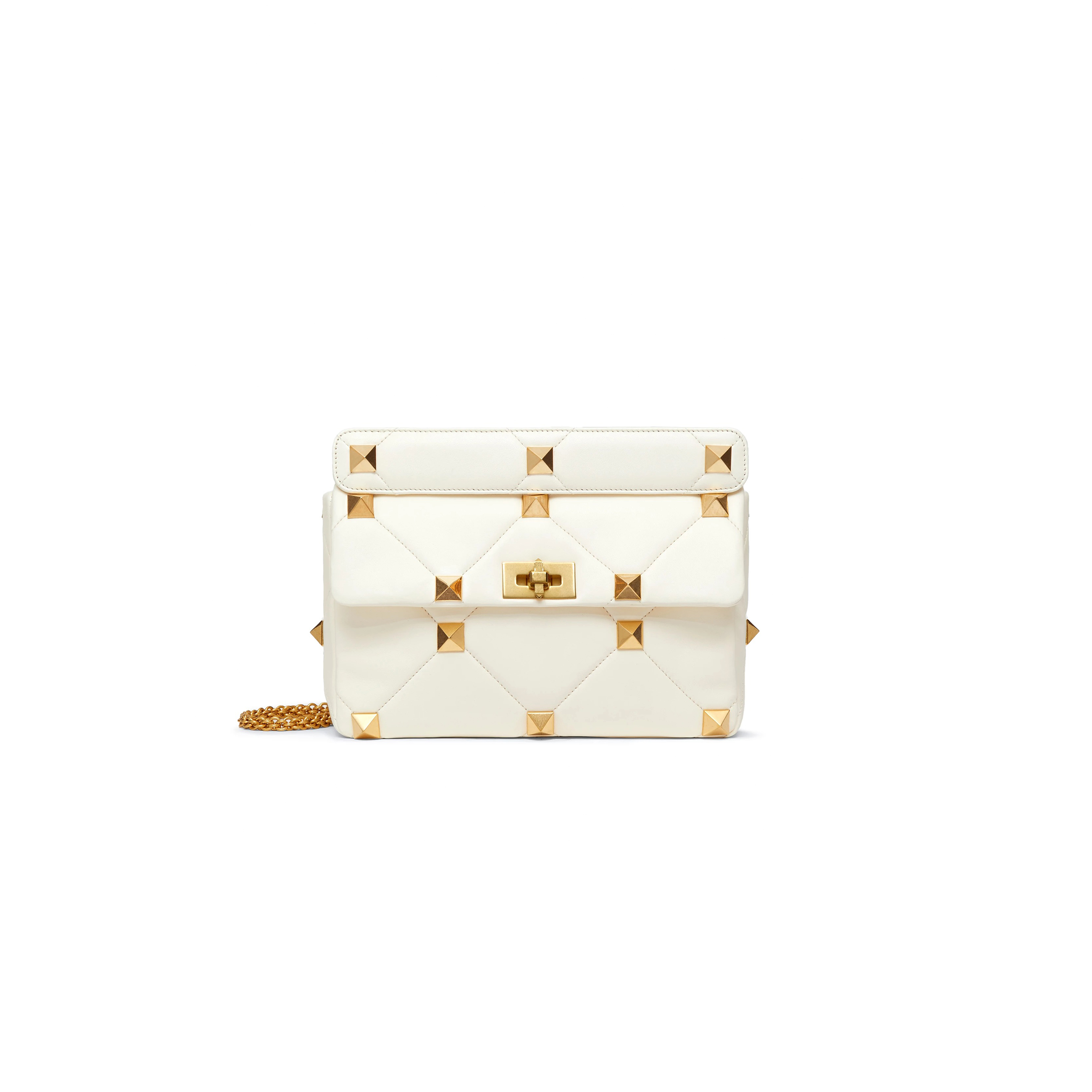 VALENTINO GARAVANI LARGE ROMAN STUD MEDIUM SHOULDER BAG IN QUILTED NAPPA (30*20*12cm) 